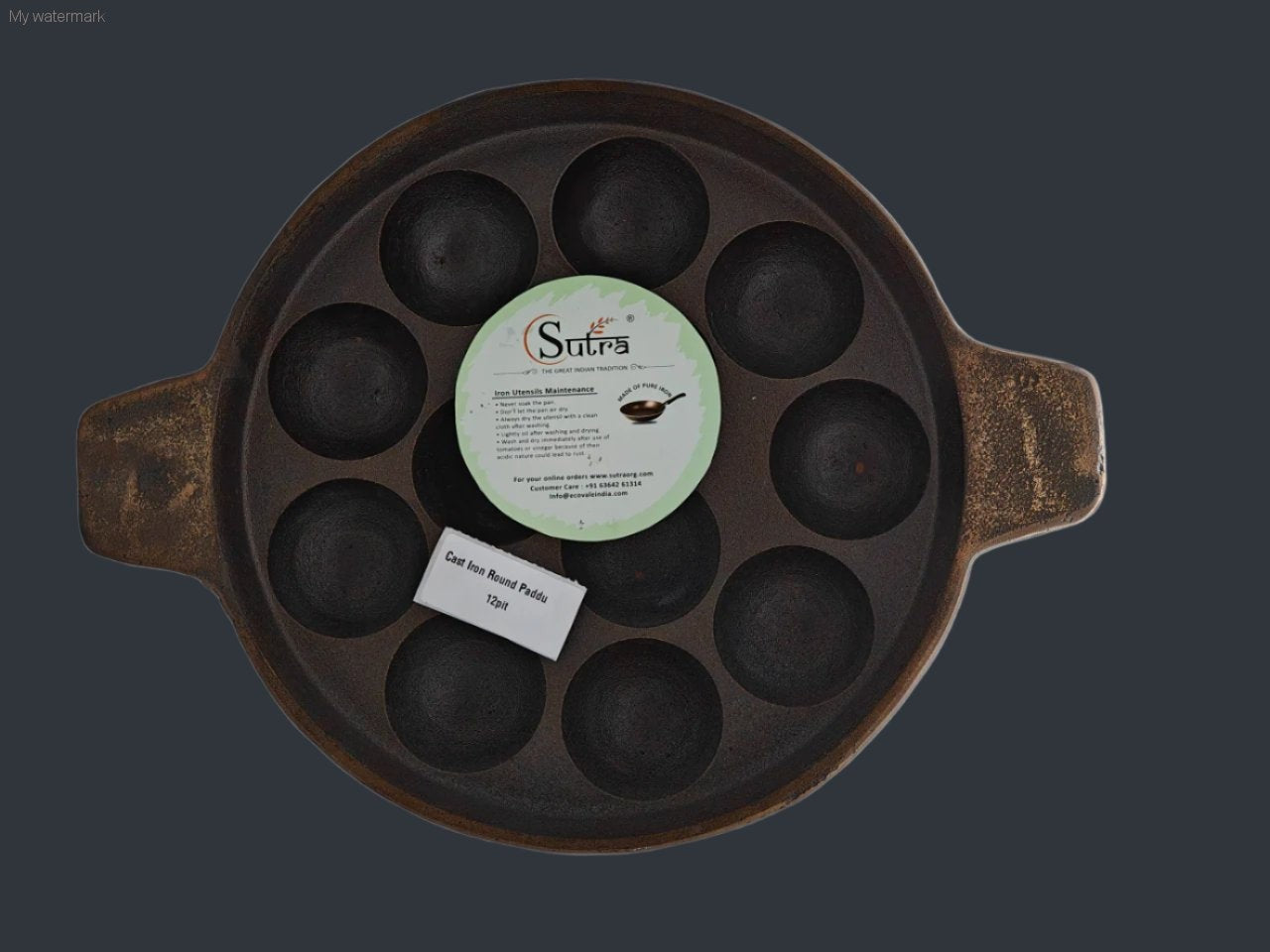 SUTRA Cast Iron Round Paddu | Pure cast make | First Grade cast iron. - SUTRA 