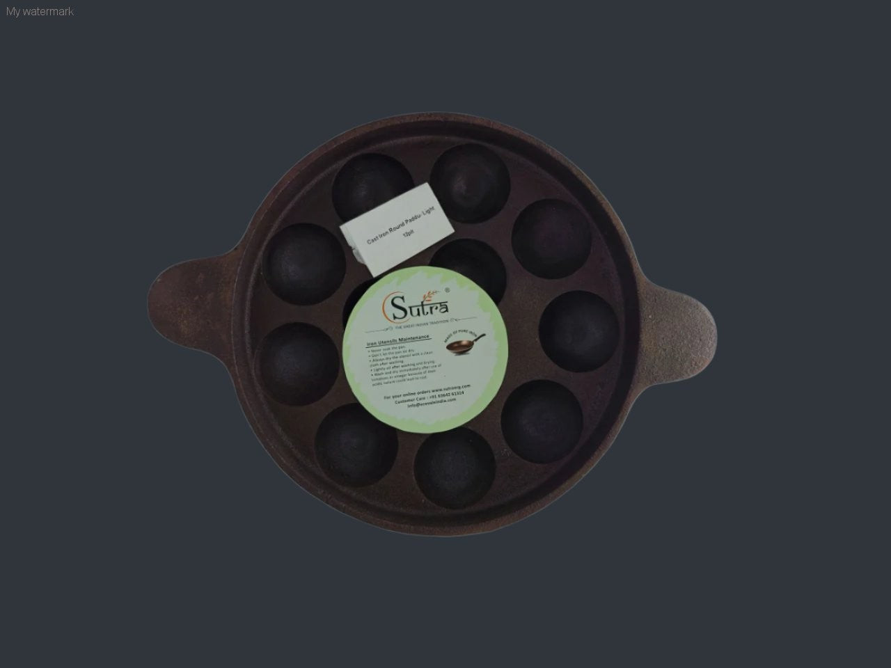 SUTRA Cast Iron Round Paddu | Pure cast make | First Grade cast iron. - SUTRA 