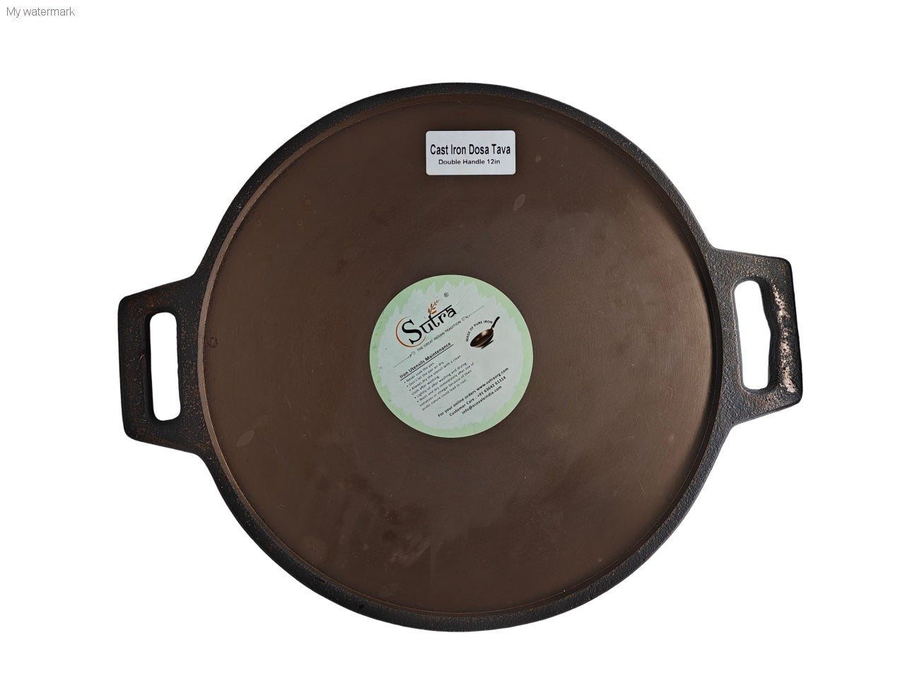 SUTRA Cast Iron Dosa Tawa | Natural cast Iron | Pure cast Iron | With Handle. - SUTRA 