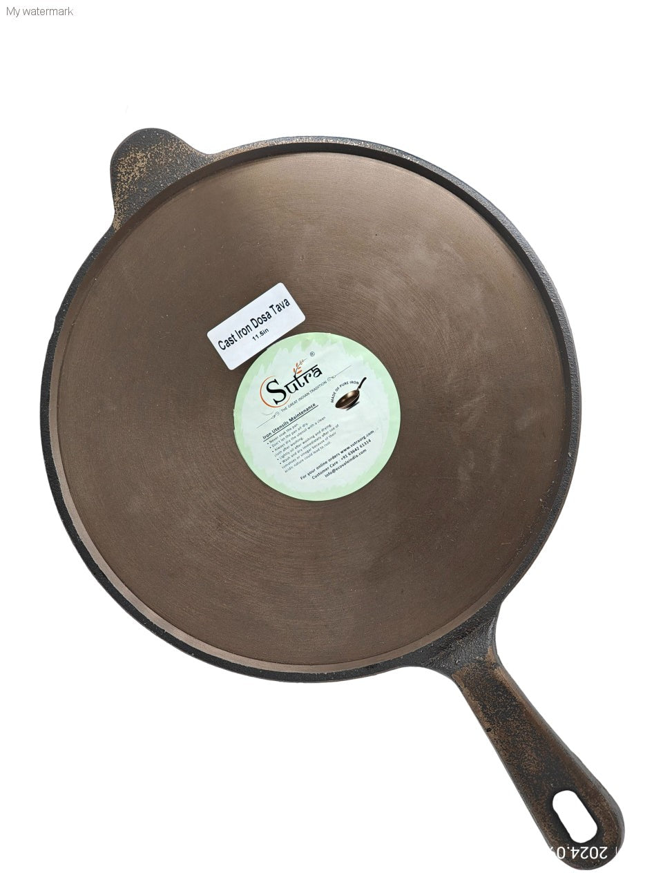 SUTRA Cast Iron Dosa Tawa | Natural cast Iron | Pure cast Iron | With Handle. - SUTRA 