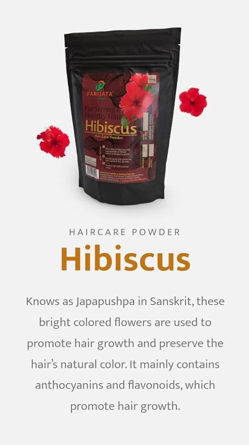 Parijata Herbs Hibiscus Powder for Hair | Natural Hair Growth & Care