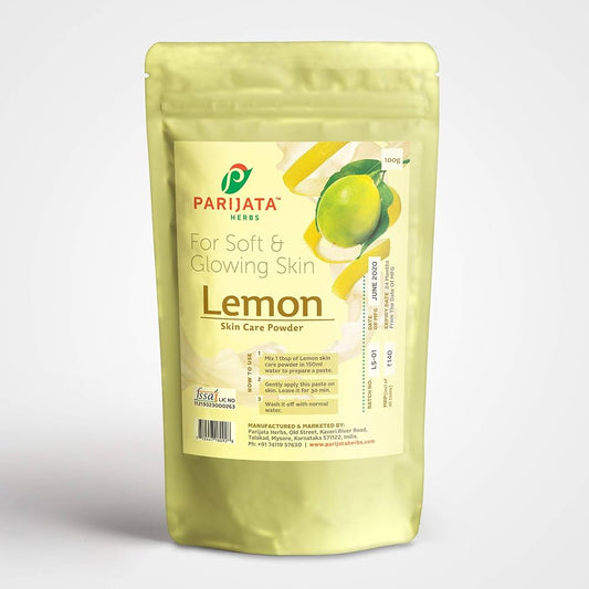 Parijata Herbs Lemon Peel Powder | Natural Skin Brightening & Care