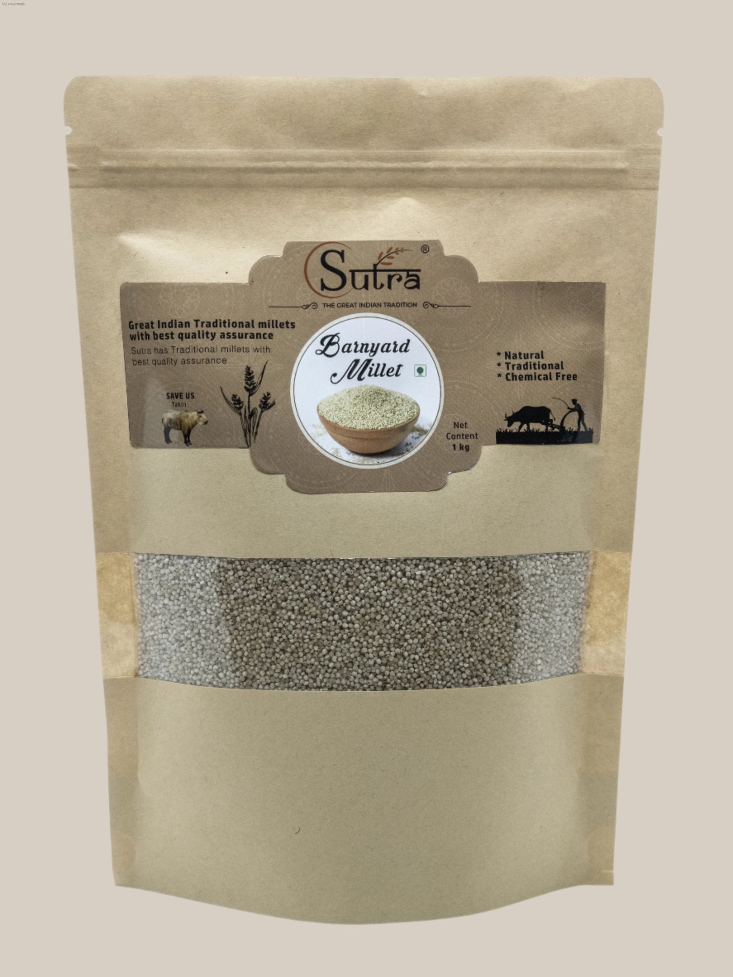 SUTRA Barnyard Millet (ಊದಲು)|Whole Grain|Kangani High Plant Protein and Fibre|Sanwa Millet|Oodalu|Udalu|Kuthirai Vaali|Edible-SUTRA 