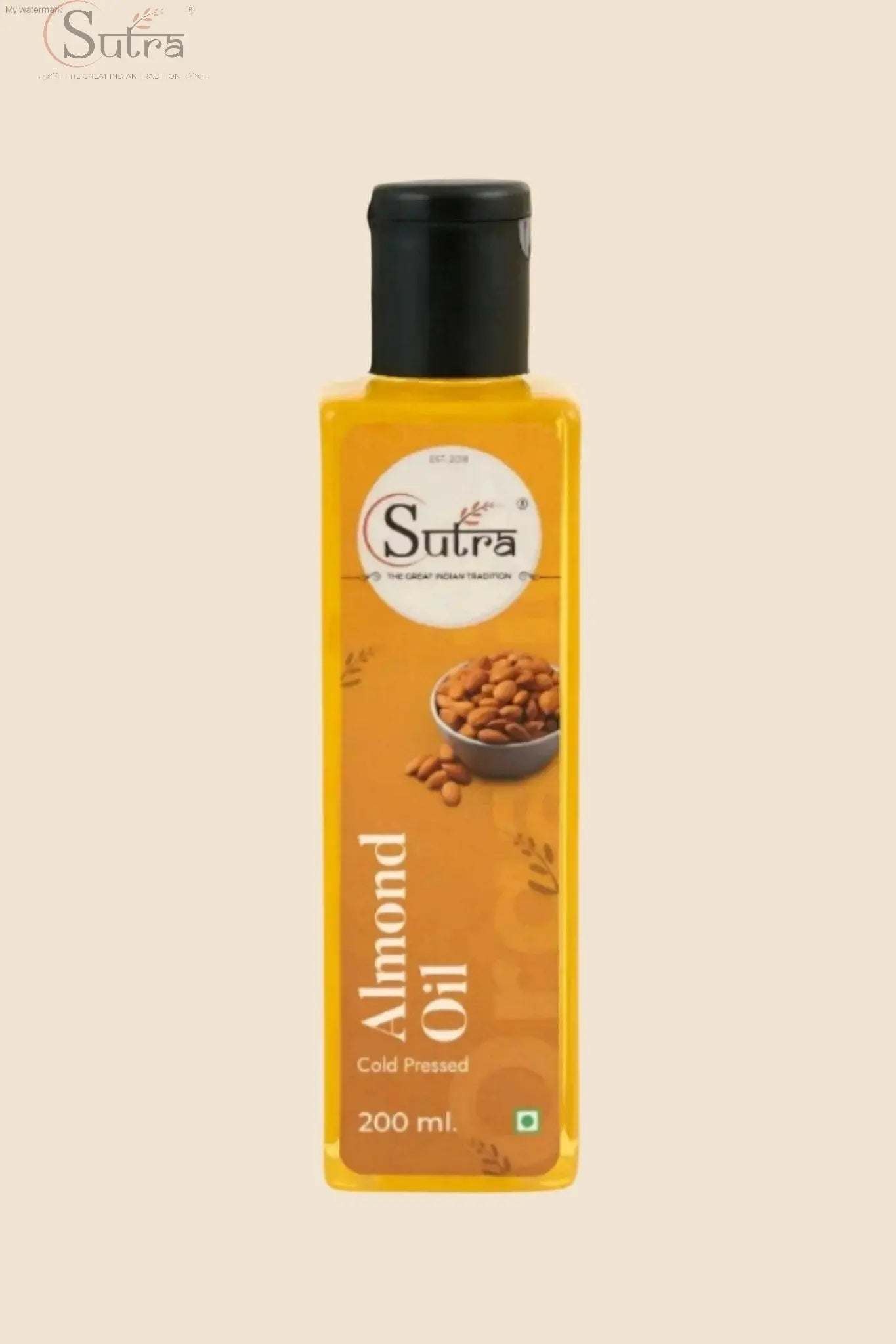 Wooden Cold Pressed Almond Oil (ಬಾದಾಮಿ ಎಣ್ಣೆ) – Ideal for Skin & Hair Care