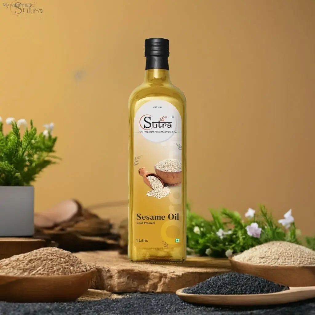 Sutra Wooden Cold Pressed White Sesame Oil  Online in IndiaSutra Wooden Cold-Pressed White Sesame Oil 