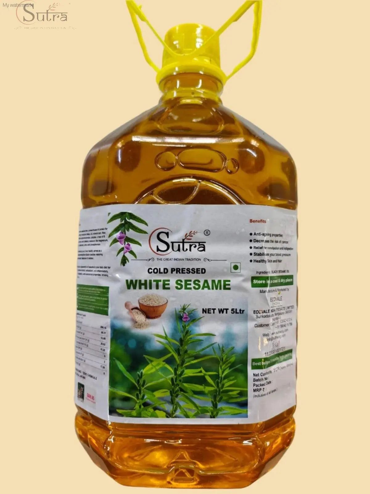 Sutra Wooden Cold Pressed White Sesame Oil  Online in IndiaSutra Wooden Cold-Pressed White Sesame Oil 