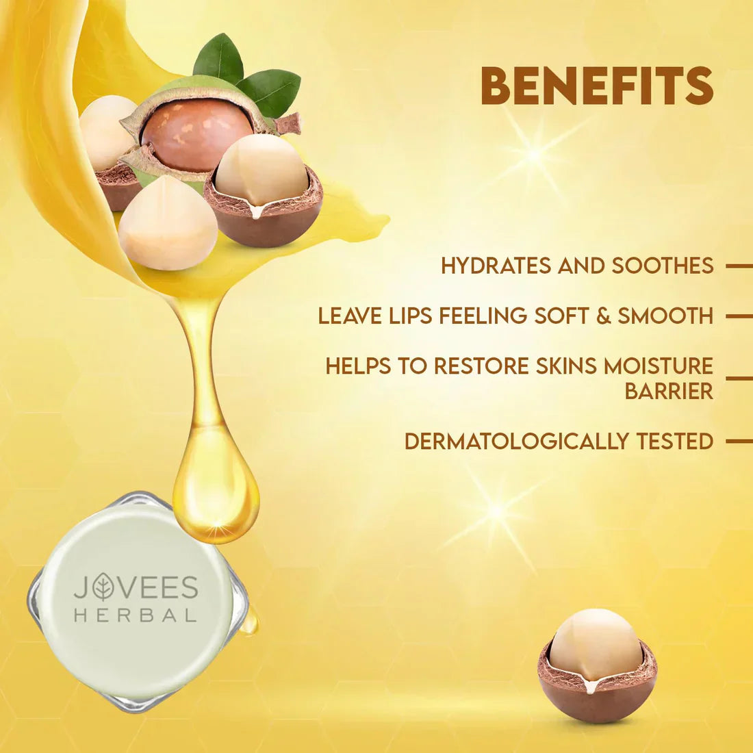 Jovees Herbal Shea Butter Healing Lip Balm; hydrates, heals, soothes lips; enriched with natural shea butter.