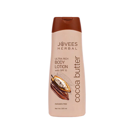 Jovees Cocoa Butter Hand & Body Lotion bottle, ideal for nourishing dry skin, 300 ml.