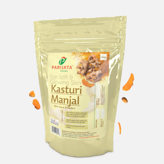 Parijata Herbs Kasturi Manjal | Wild Turmeric Powder for Clear Skin