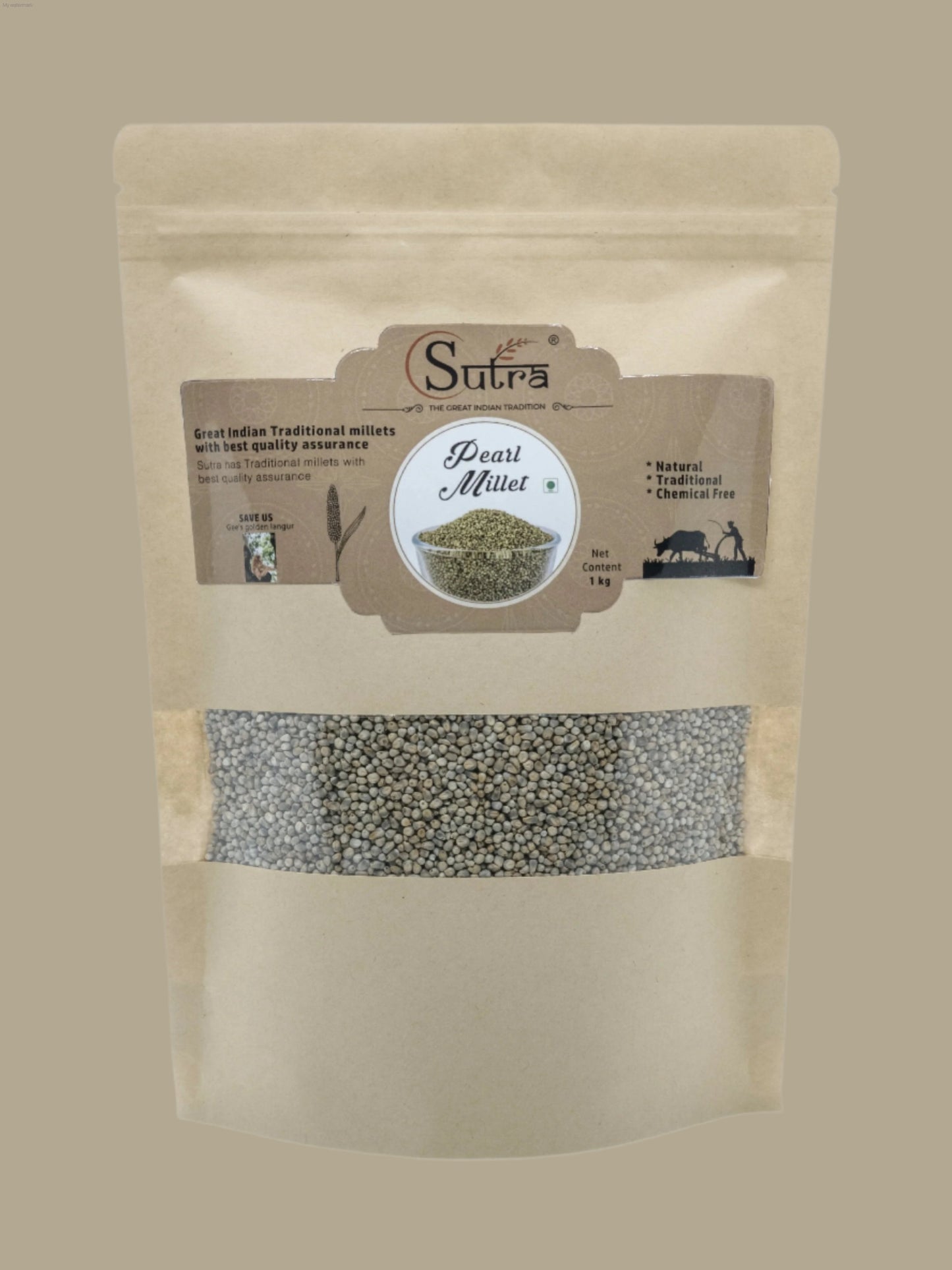 SUTRA Pearl Millet (ಸಜ್ಜೆ) Whole Grain, High Plant Protein and Fibre, Biryani, Lemon, Puliyogare Rice Replacement, Ready to cook . - SUTRA 