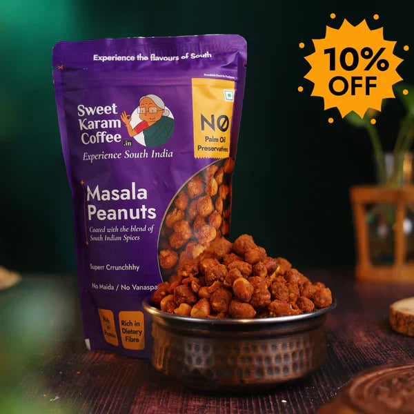 Sweet Karam Coffee Masala Peanut - 95g | Spicy, Crunchy & Flavorful  Masala Peanut - 95g | Spicy, Crunchy & Flavorful Snack bySutrakart