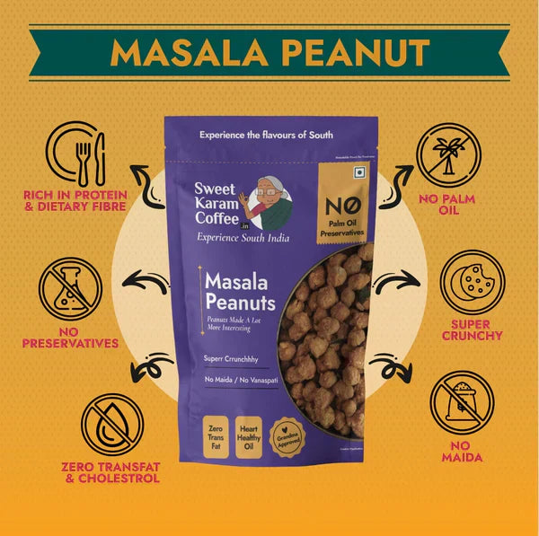 Sweet Karam Coffee Masala Peanut - 95g | Spicy, Crunchy & Flavorful  Masala Peanut - 95g | Spicy, Crunchy & Flavorful Snack bySutrakart