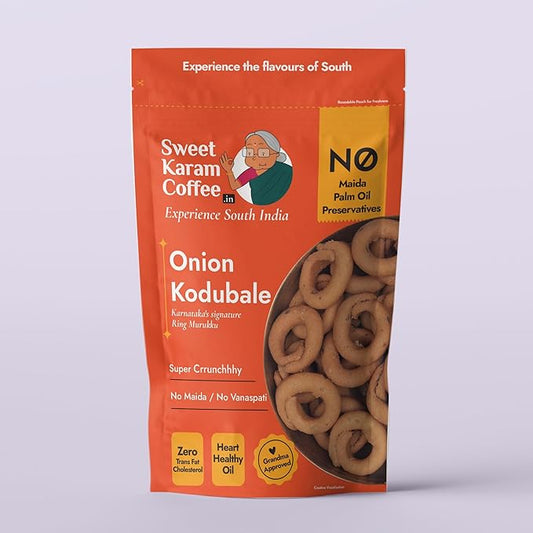 Sweet Karam Coffee Onion Kodubale - 95g | Crunchy,Tasty Indian Snack Onion Kodubale - 95g | Crunchy & Tasty South Indian Snack