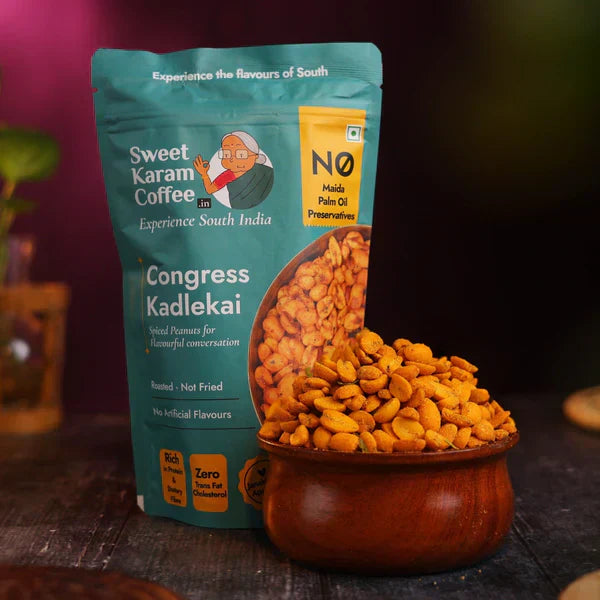 Sweet Karam Coffee Congress Kadalakayi - 95g | Crunchy, Spicy Peanuts Snack