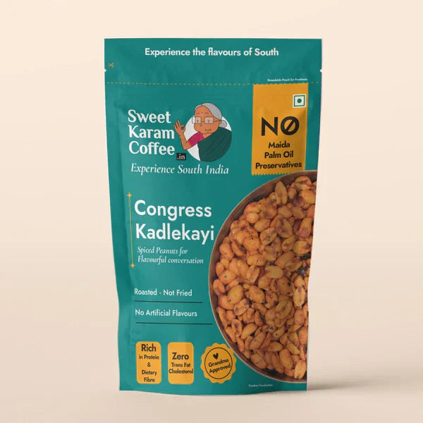 Sweet Karam Coffee Congress Kadalakayi - 95g | Crunchy, Spicy Peanuts Snack