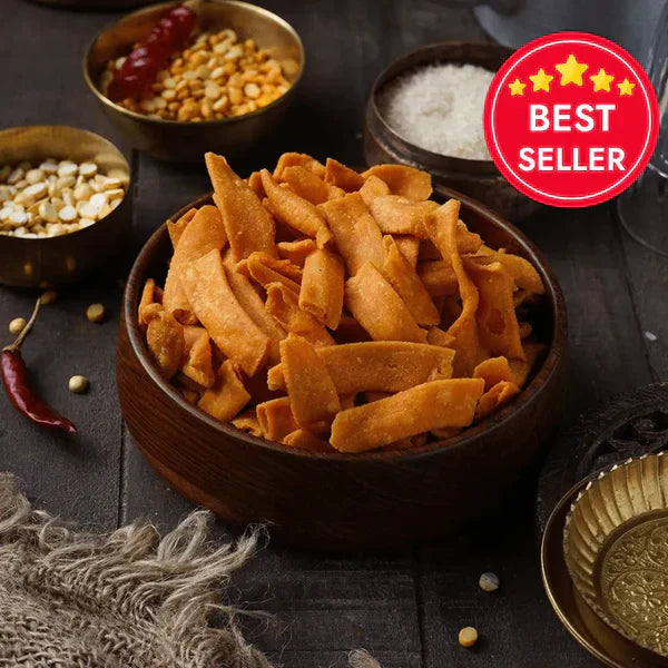 Crispy & Spicy South Indian Snack - Sweet Karam Coffee Ribbon Pakoda - Crispy Indian Snack 95g Ribbon Pakoda 95g