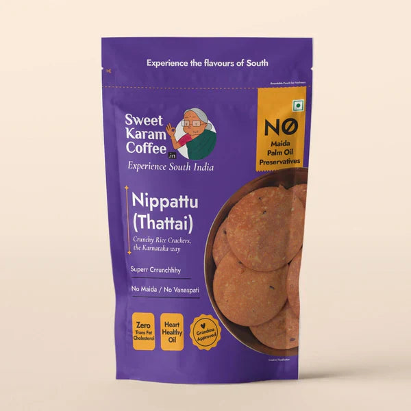 Sweet Karam Coffee Nippattu - 150g | Crispy & Spicy South Indian Snack by Sutrakart