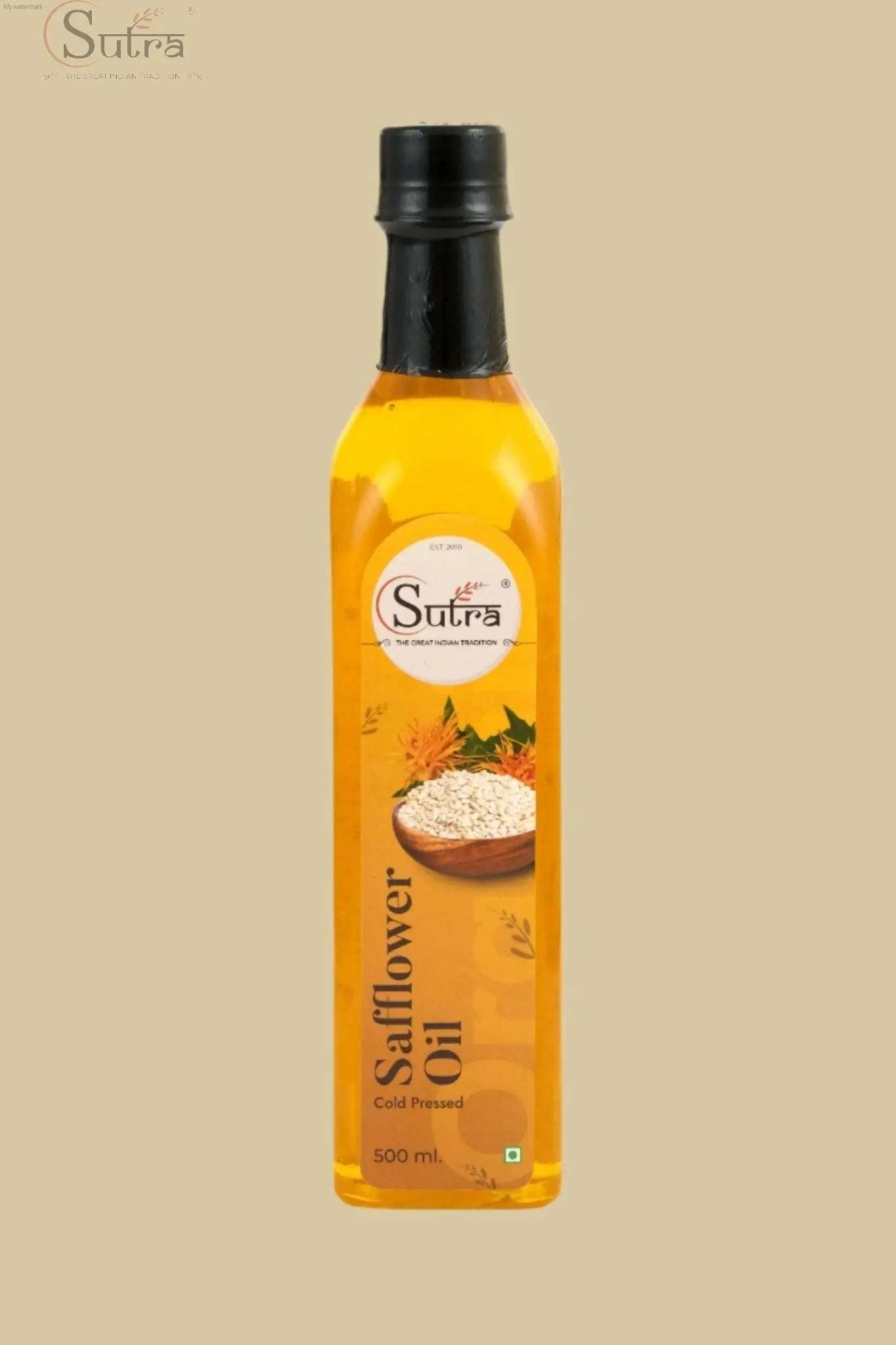 Sutra Wooden Cold Pressed Safflower Oil | 100% Pure & Natural|Edible OSutra Wooden Cold-Pressed Safflower Oil 