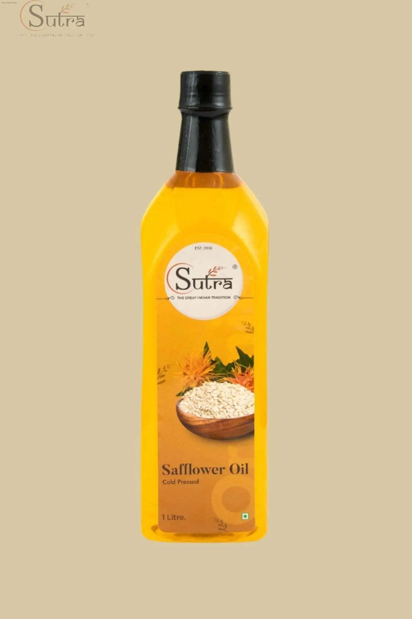 Sutra Wooden Cold-Pressed Safflower Oil | 100% Pure & Natural|Edible OSutra Wooden Cold-Pressed Safflower Oil 