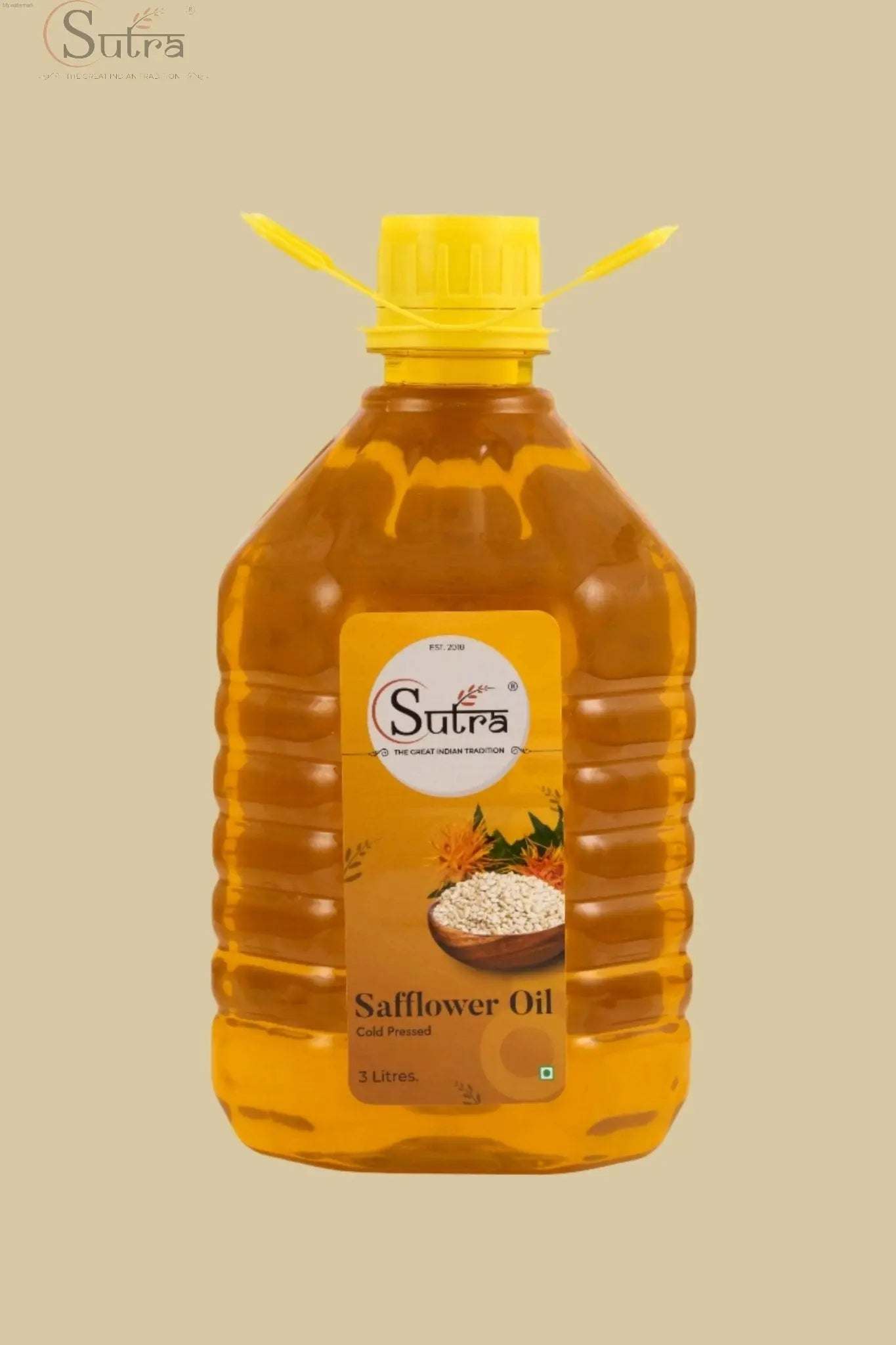 Sutra Wooden Cold-Pressed Safflower Oil | 100% Pure & Natural|Edible OSutra Wooden Cold-Pressed Safflower Oil 