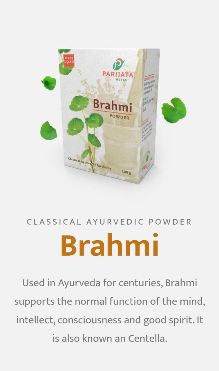 Parijata Herbs Brahmi Powder | Natural Brain Booster & Mental Clarity