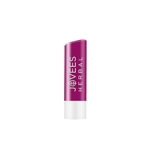 Jovees Herbal Berry Lip Balm with Hyaluronic Acid, purple tube for hydration and nourishment.