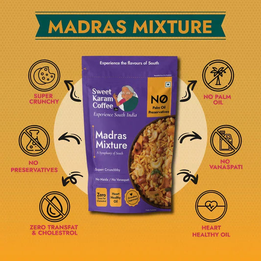 Sweet Karam Coffee Special Madras Mixture - 95g | Crunchy & Spicy South Indian Mix